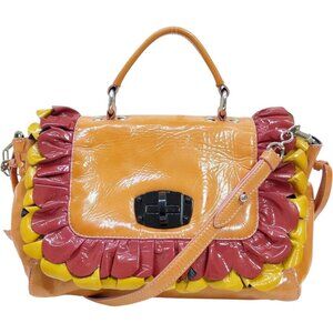 (L4) Miu Miu Crossbody Bag Orange Patent Leather